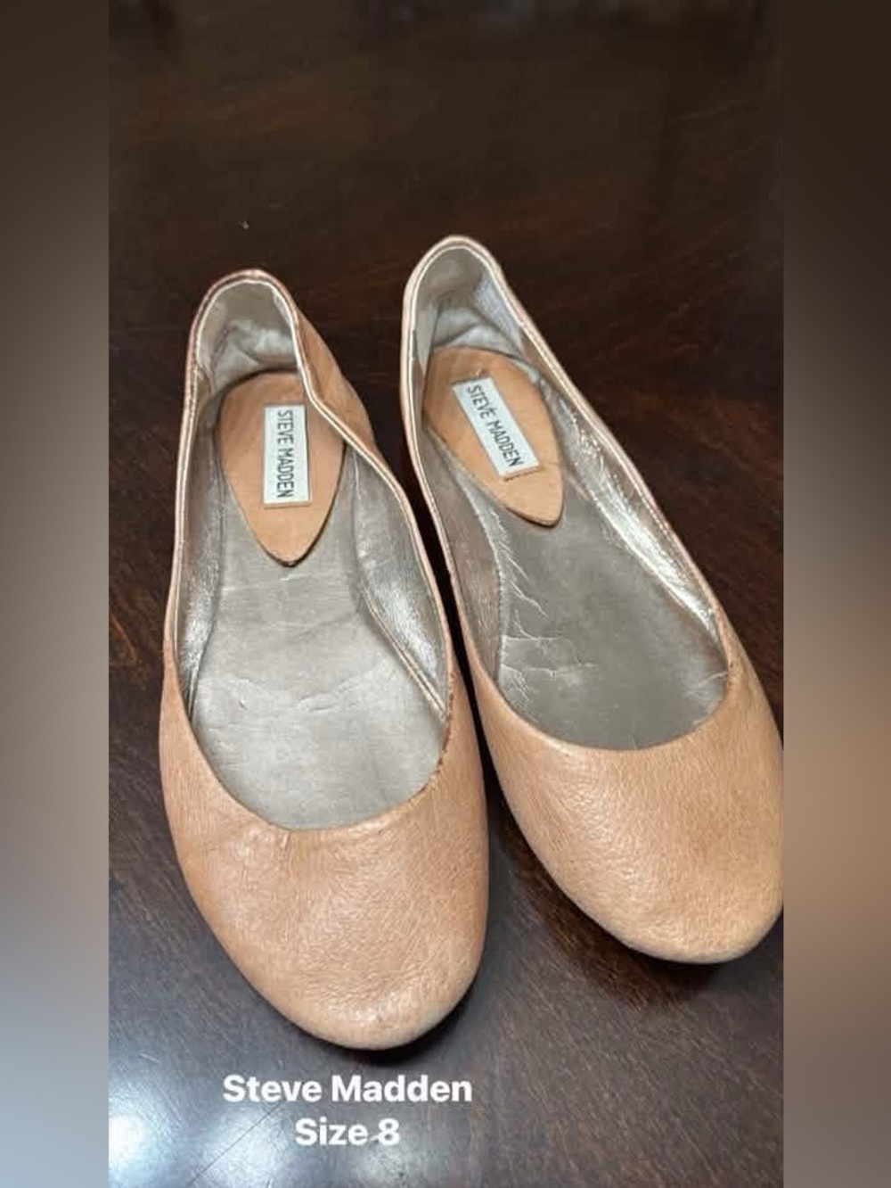 Steve Madden Tan Leather Ballet Flats